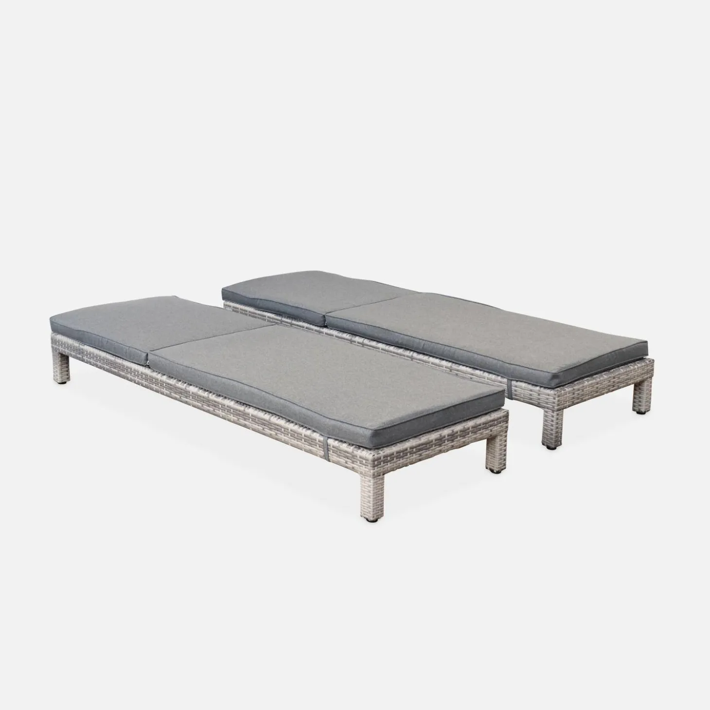 Wicker ligbed, set van 2