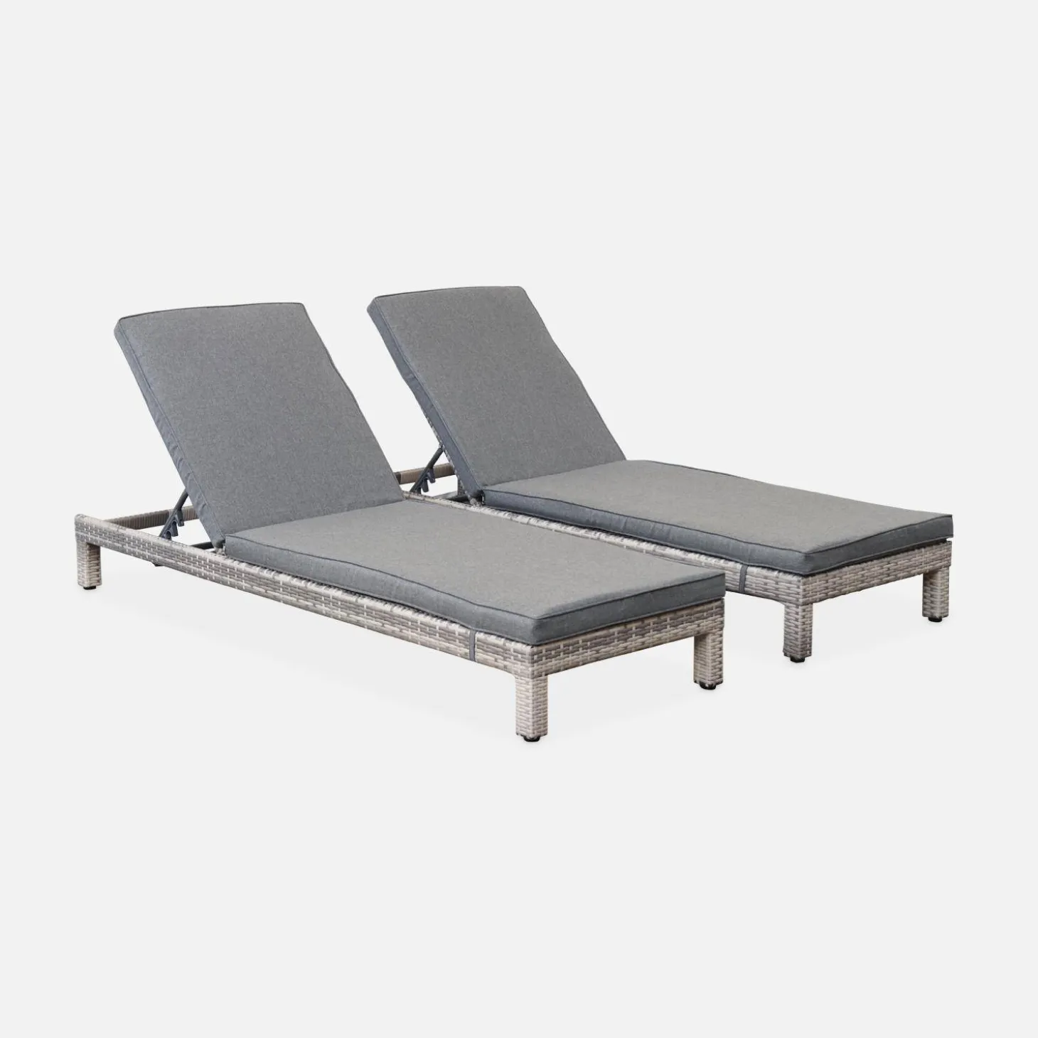 Wicker ligbed, set van 2