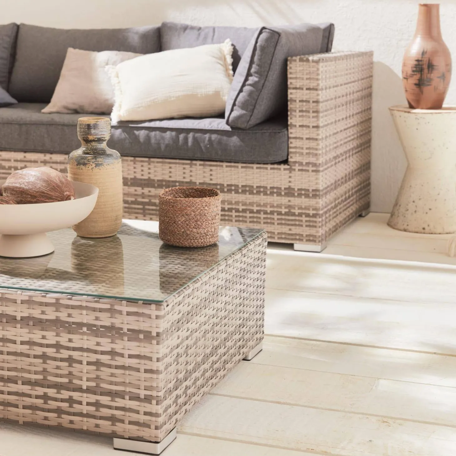 Wicker loungeset 5 plaatsen