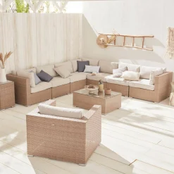 Wicker loungeset 8-10 plaatsen