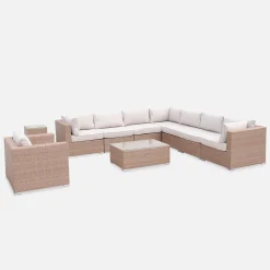 Wicker loungeset 8-10 plaatsen