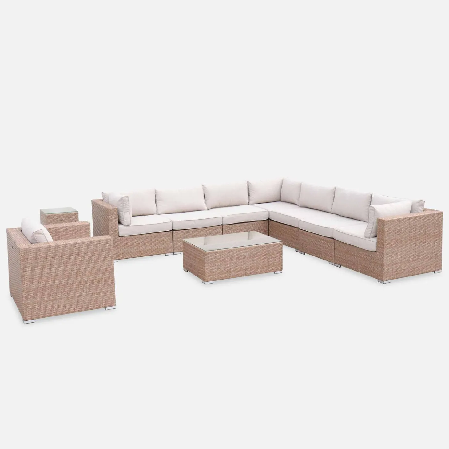 Wicker loungeset 8-10 plaatsen
