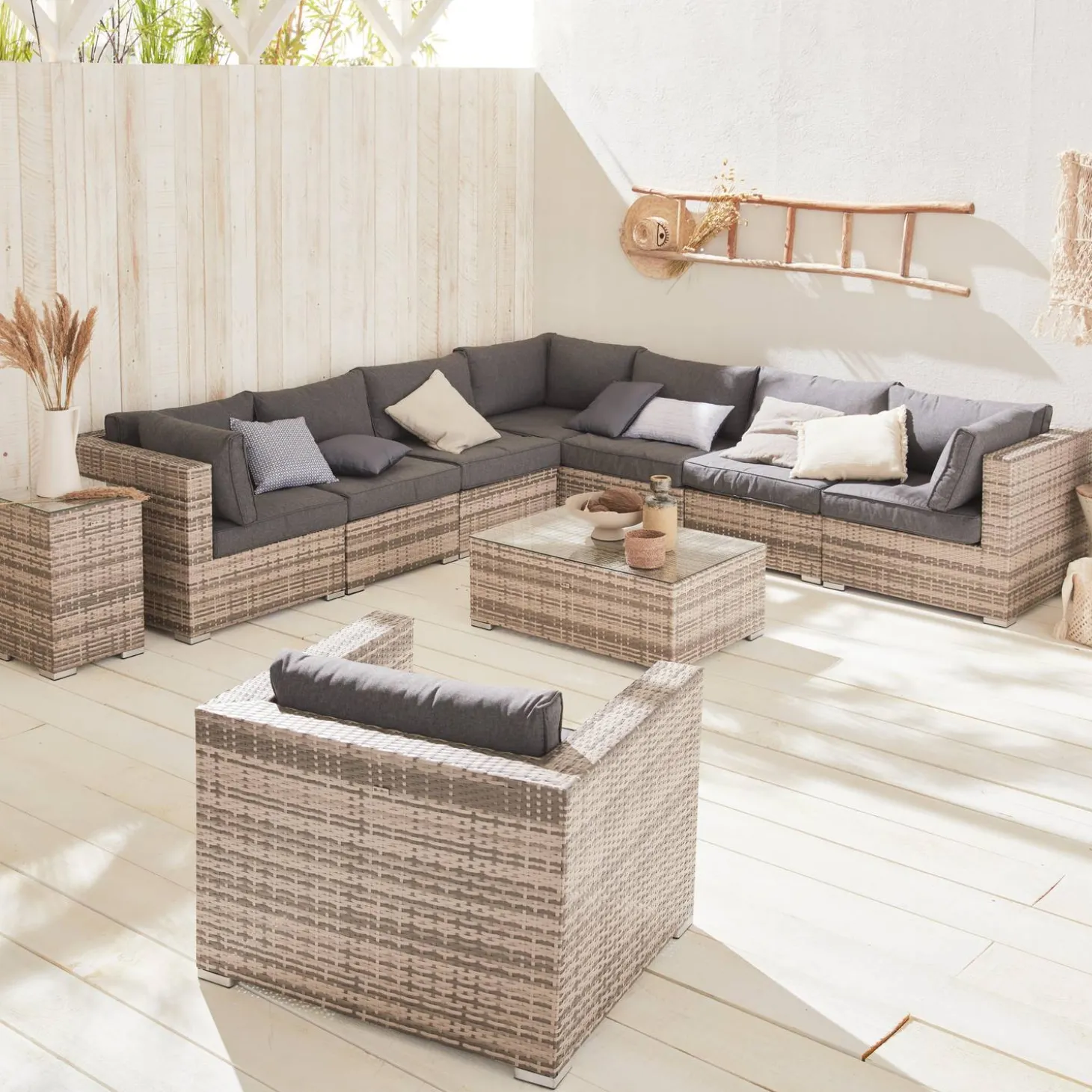 Wicker loungeset 8-10 plaatsen
