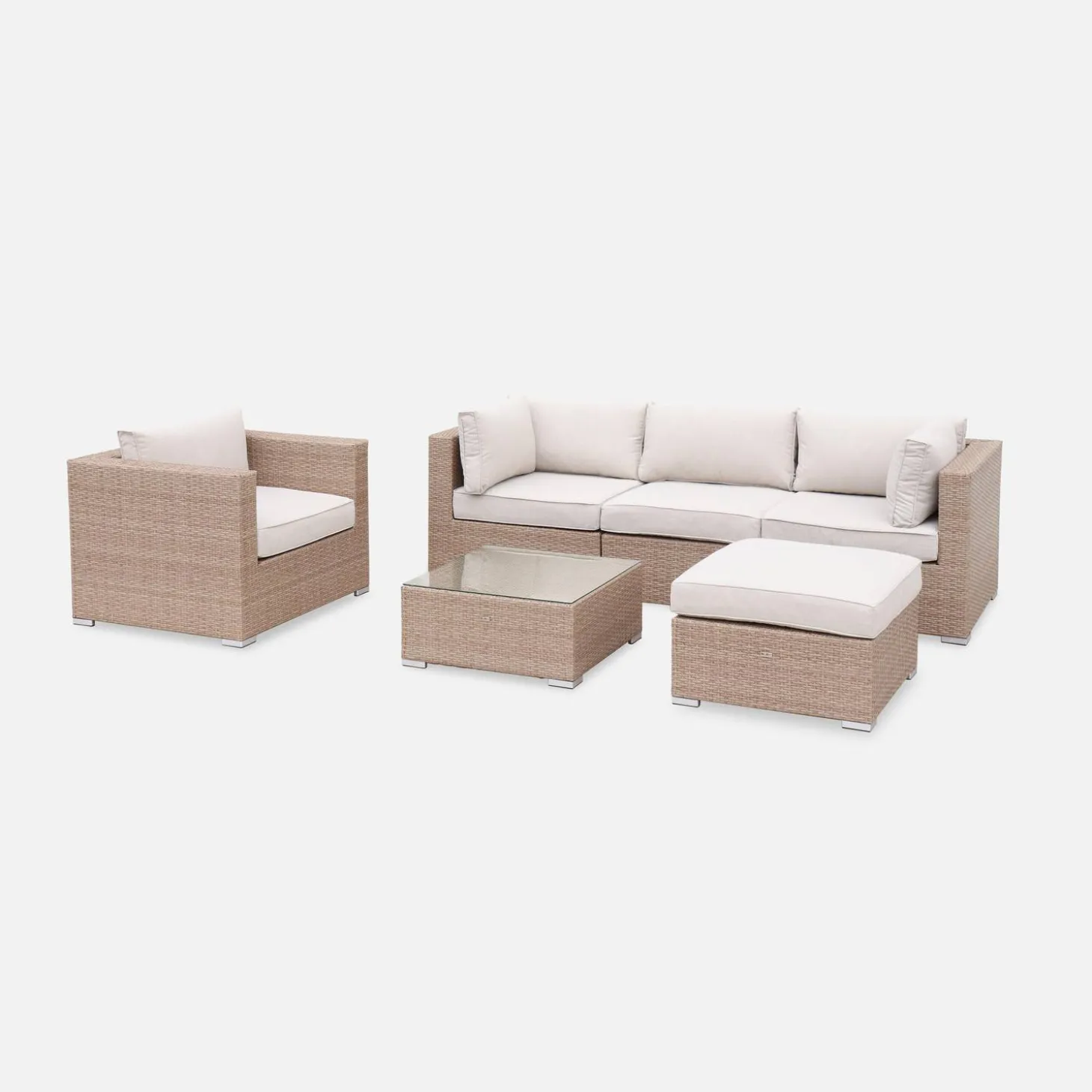 Wicker loungeset 5 plaatsen