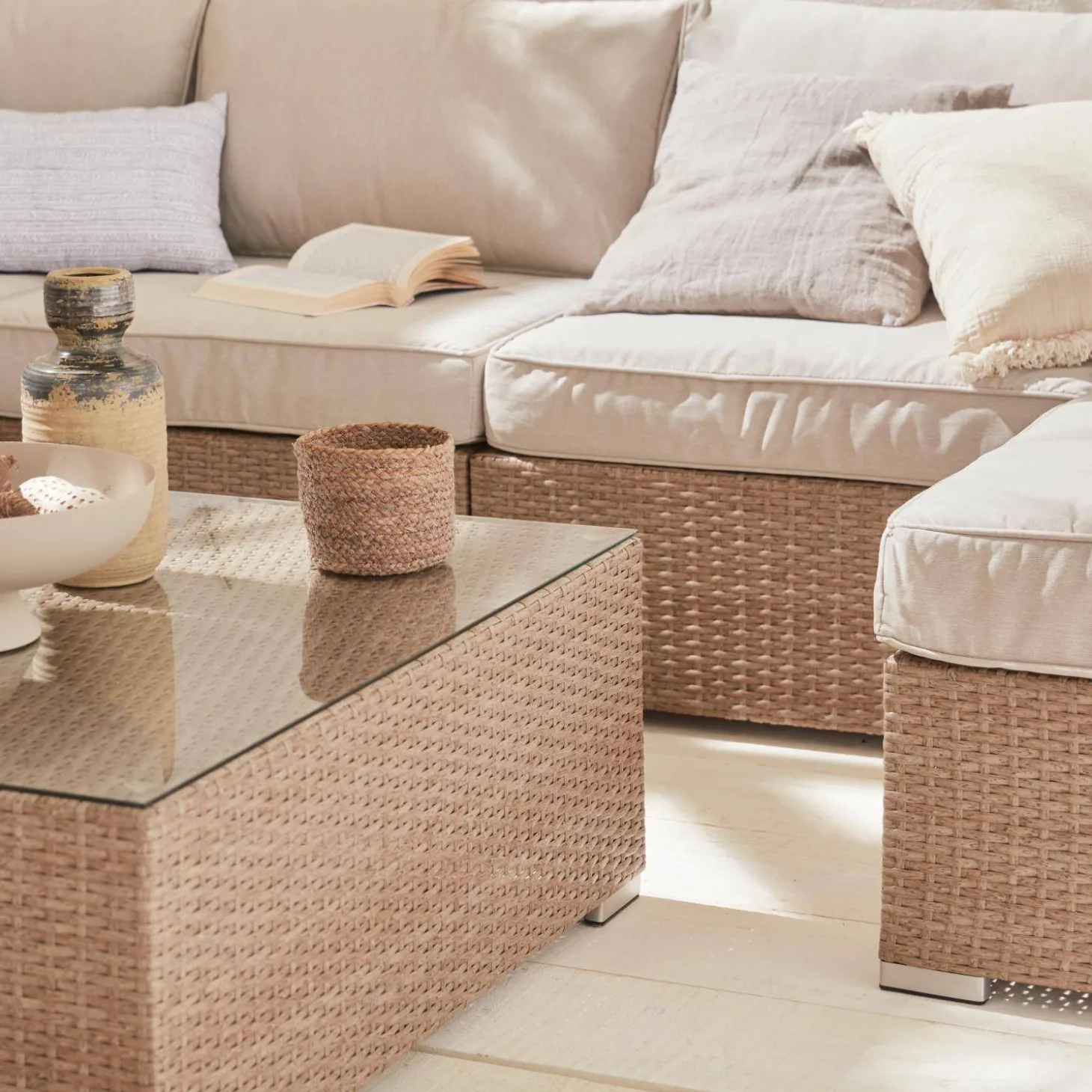 Wicker loungeset 12 tot 14 plaatsen