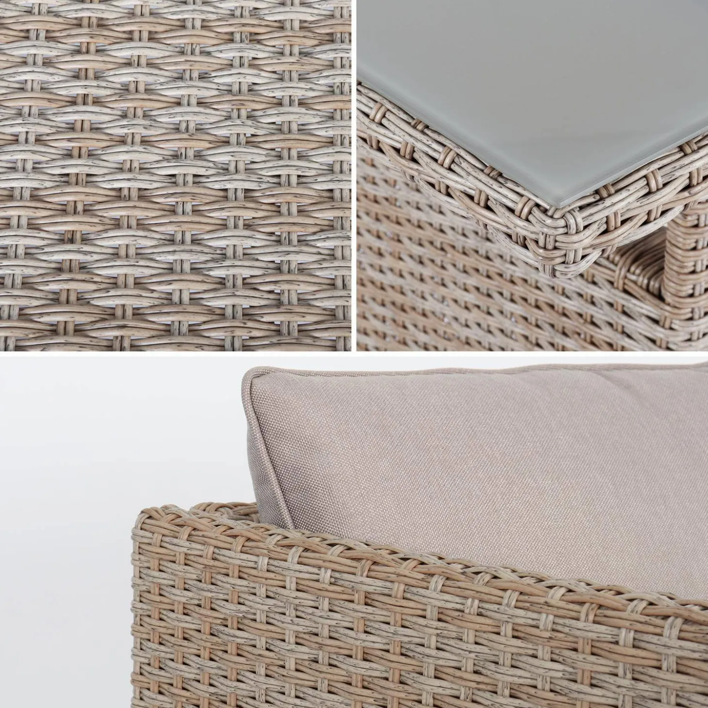 Wicker tuinset, 6 plaatsen
