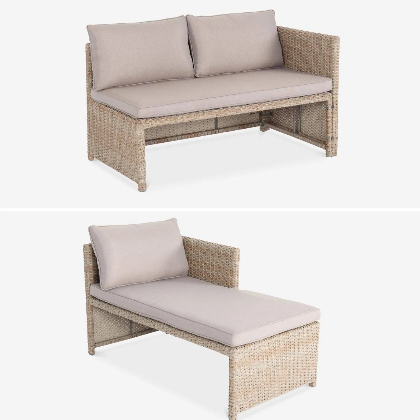 Wicker tuinset, 6 plaatsen