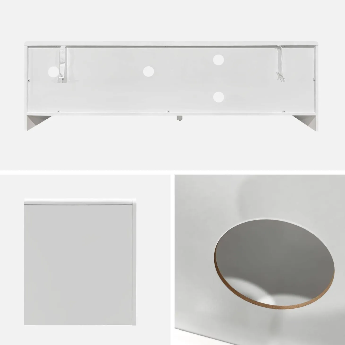 Wit hout effect organisch tv-meubel, 160cm