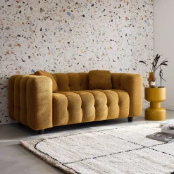 2-zitsbank, bekleed met bouclé textuur