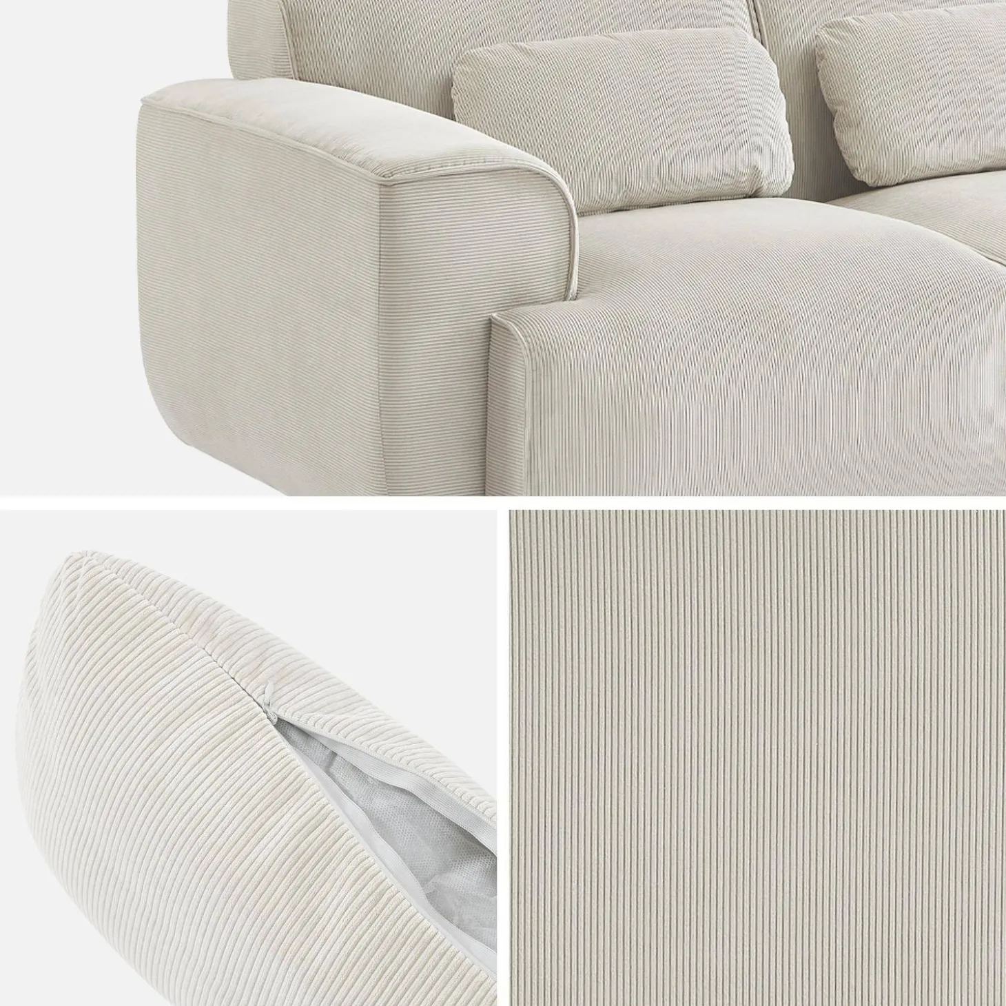 3-zitsbank met corduroy bekleding