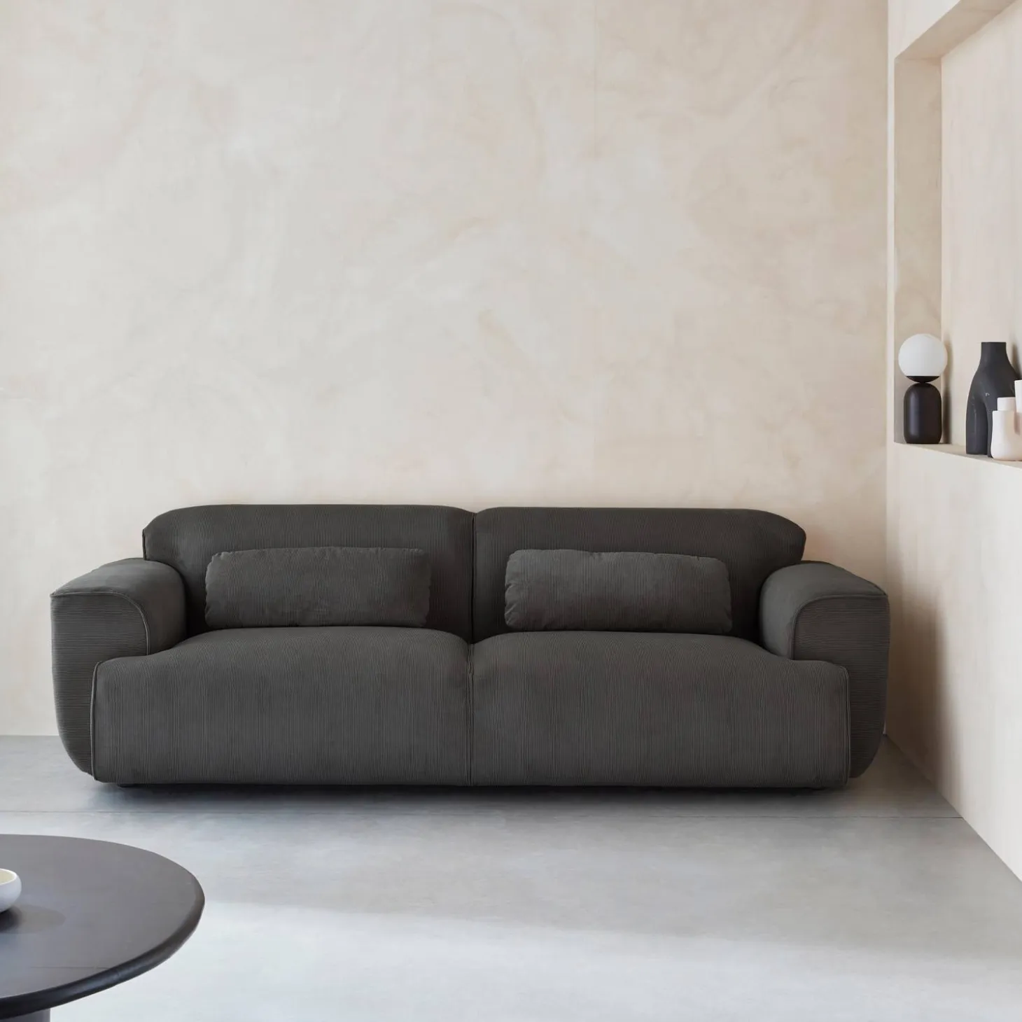 3-zitsbank met corduroy bekleding