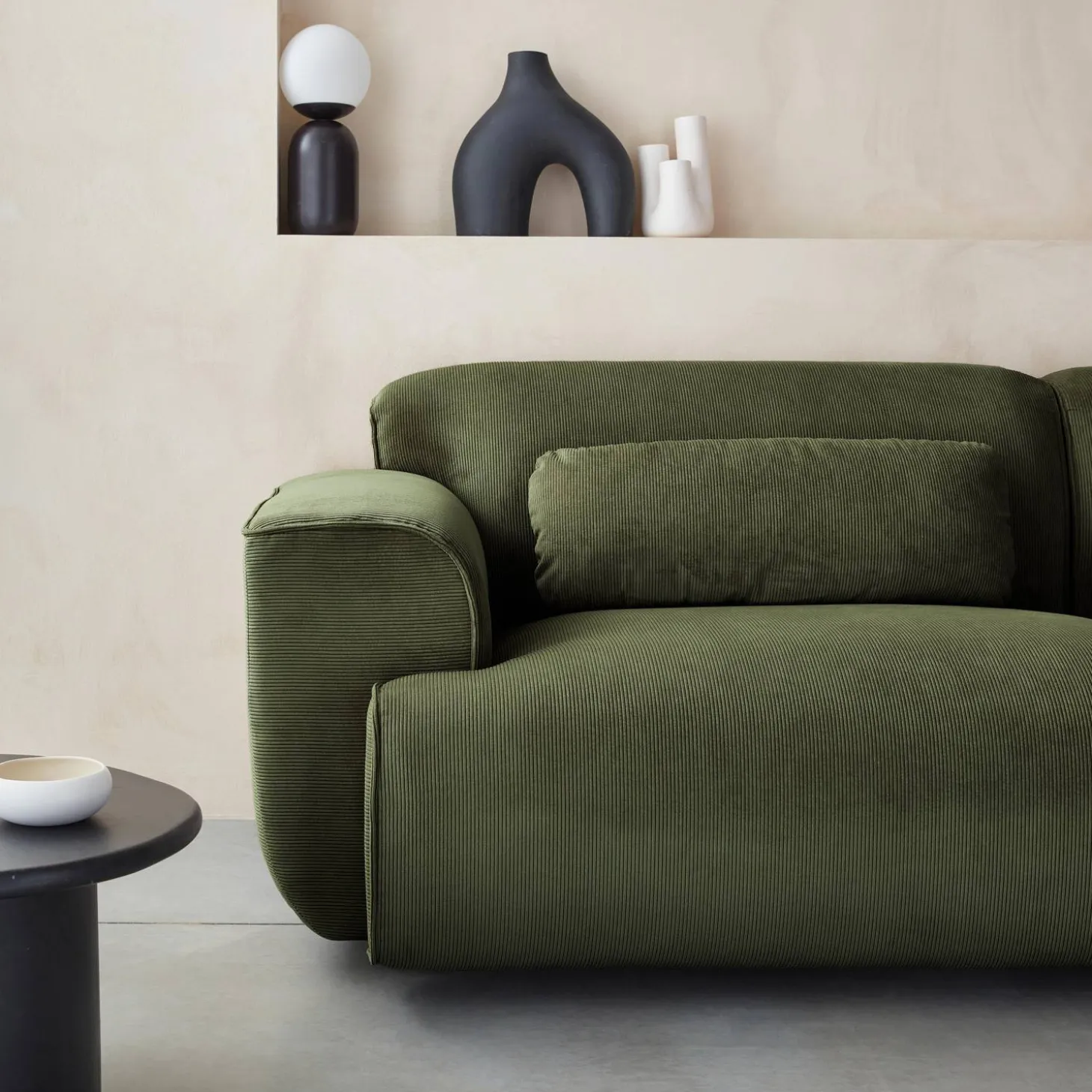 3-zitsbank met corduroy bekleding
