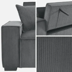 3-zits corduroy slaapbank