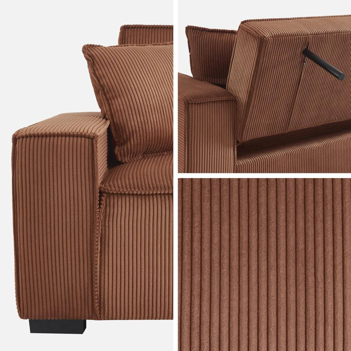 3-zits corduroy slaapbank