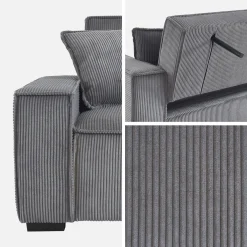 3-zits corduroy slaapbank
