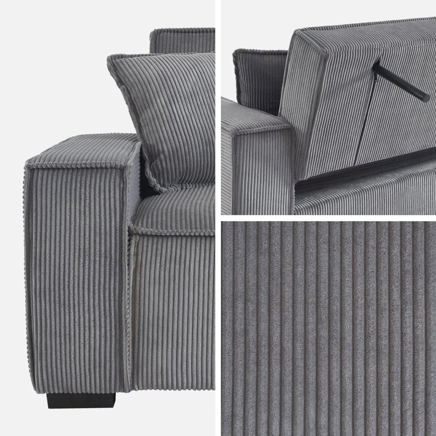 3-zits corduroy slaapbank