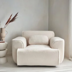 1-zits fauteuil in boucléstof