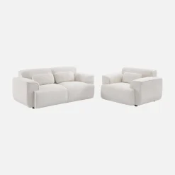 1-zits fauteuil in boucléstof