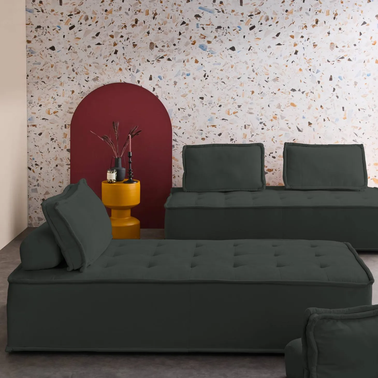 2-zits fauteuils voor gestoffeerde modulair bank (Set van 2)