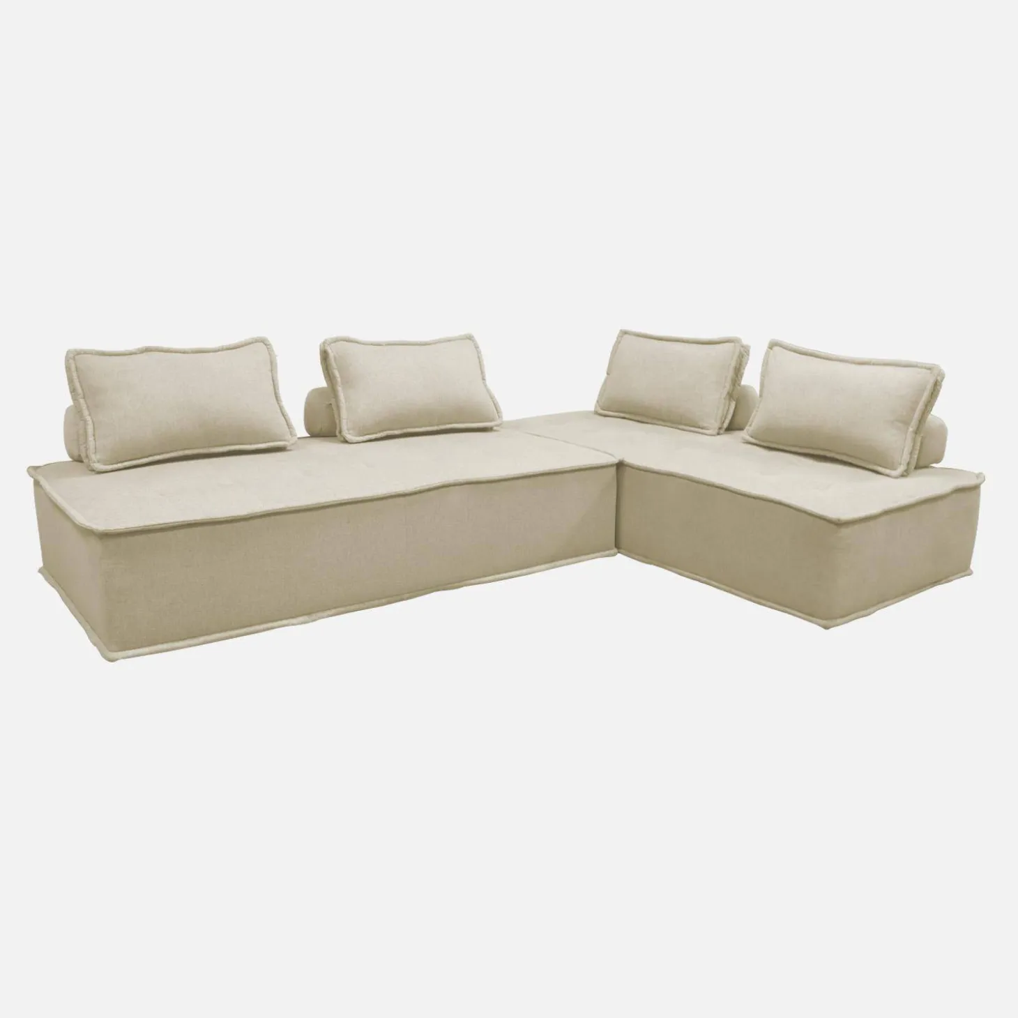 2-zits fauteuil voor modulaire bank in gestoffeerde stof