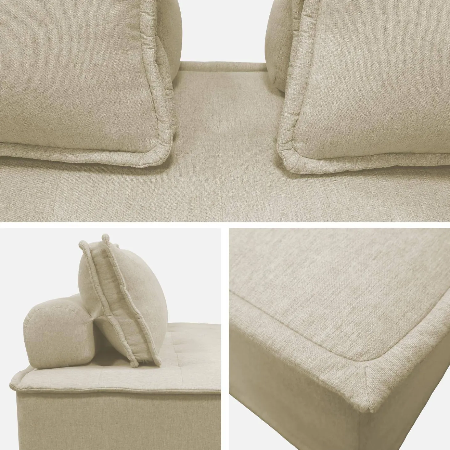 2-zits fauteuil voor modulaire bank in gestoffeerde stof
