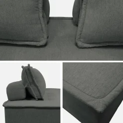 2-zits fauteuil voor modulaire bank in gestoffeerde stof