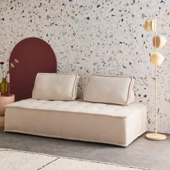 2-zits fauteuil voor modulaire bank in gestoffeerde stof
