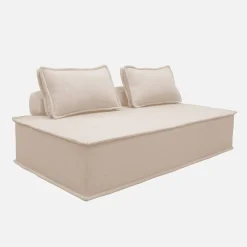 2-zits fauteuil voor modulaire bank in gestoffeerde stof