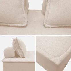 2-zits fauteuil voor modulaire bank in gestoffeerde stof
