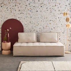 2-zits fauteuil voor modulaire bank in gestoffeerde stof
