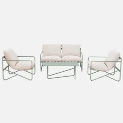 4-zits loungeset met tafel metaal buiten