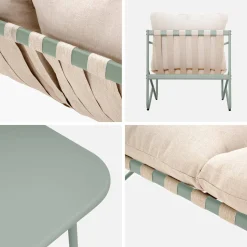 4-zits loungeset met tafel metaal buiten