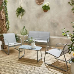 4-zits metalen tuinmeubelset