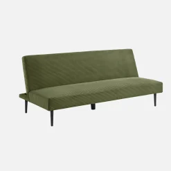 3-zits slaapbank corduroy, metalen onderstel