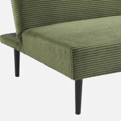 3-zits slaapbank corduroy, metalen onderstel