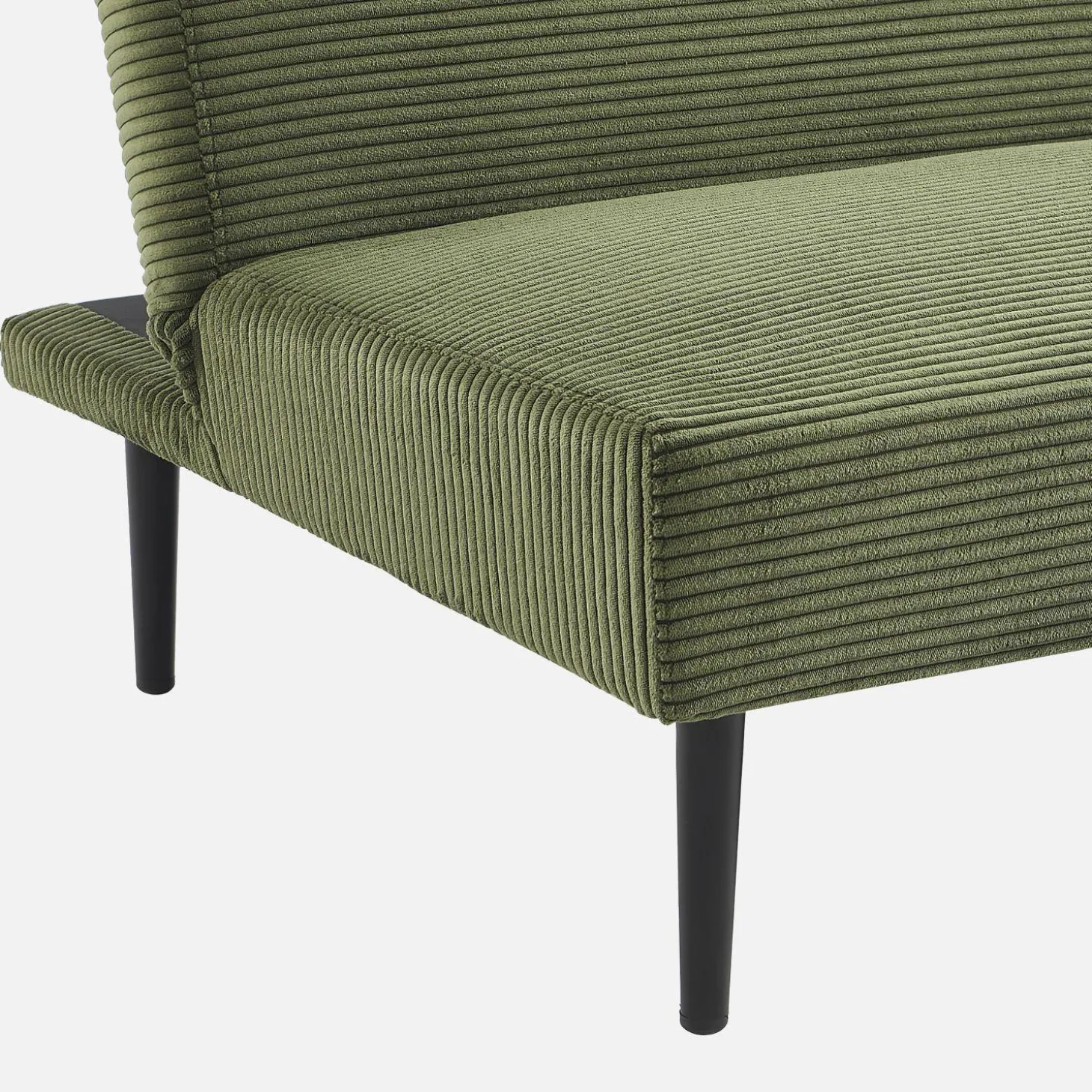 3-zits slaapbank corduroy, metalen onderstel