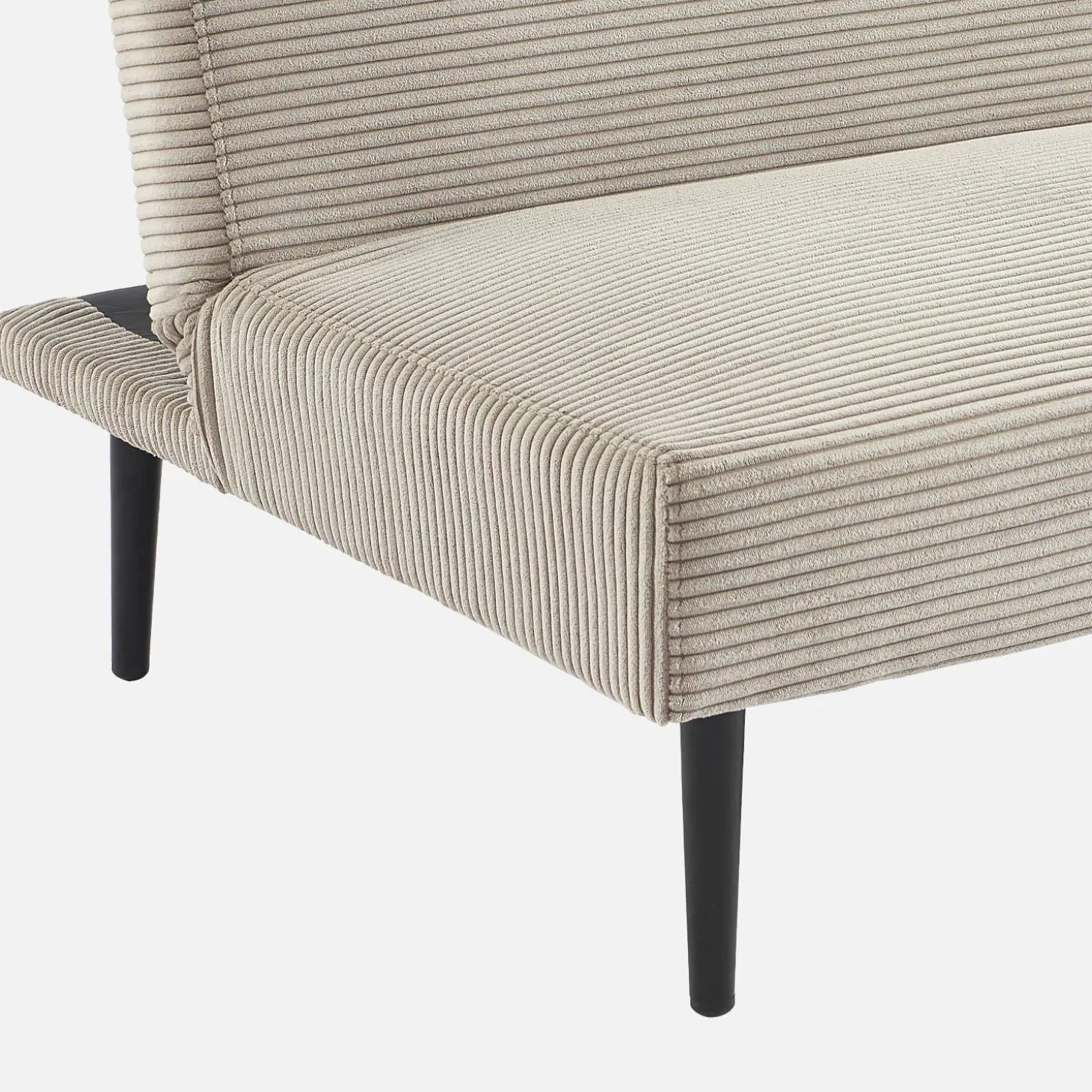 3-zits slaapbank corduroy, metalen onderstel