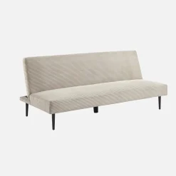 3-zits slaapbank corduroy, metalen onderstel