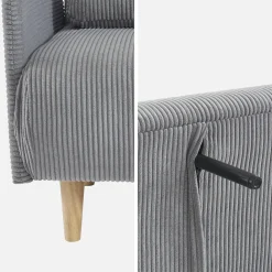 2-zits slaapbank met houten poten
