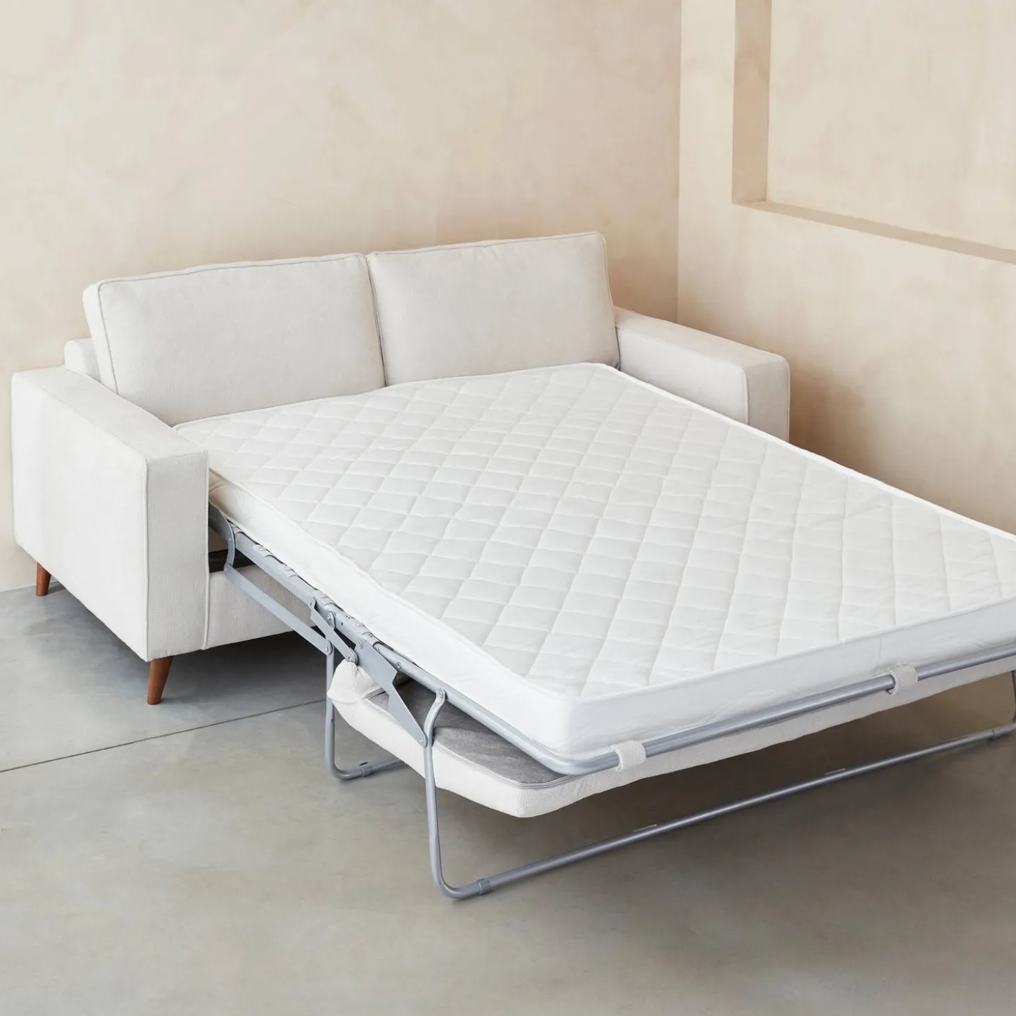3-zits slaapbank met matras van 12 cm - Made in France