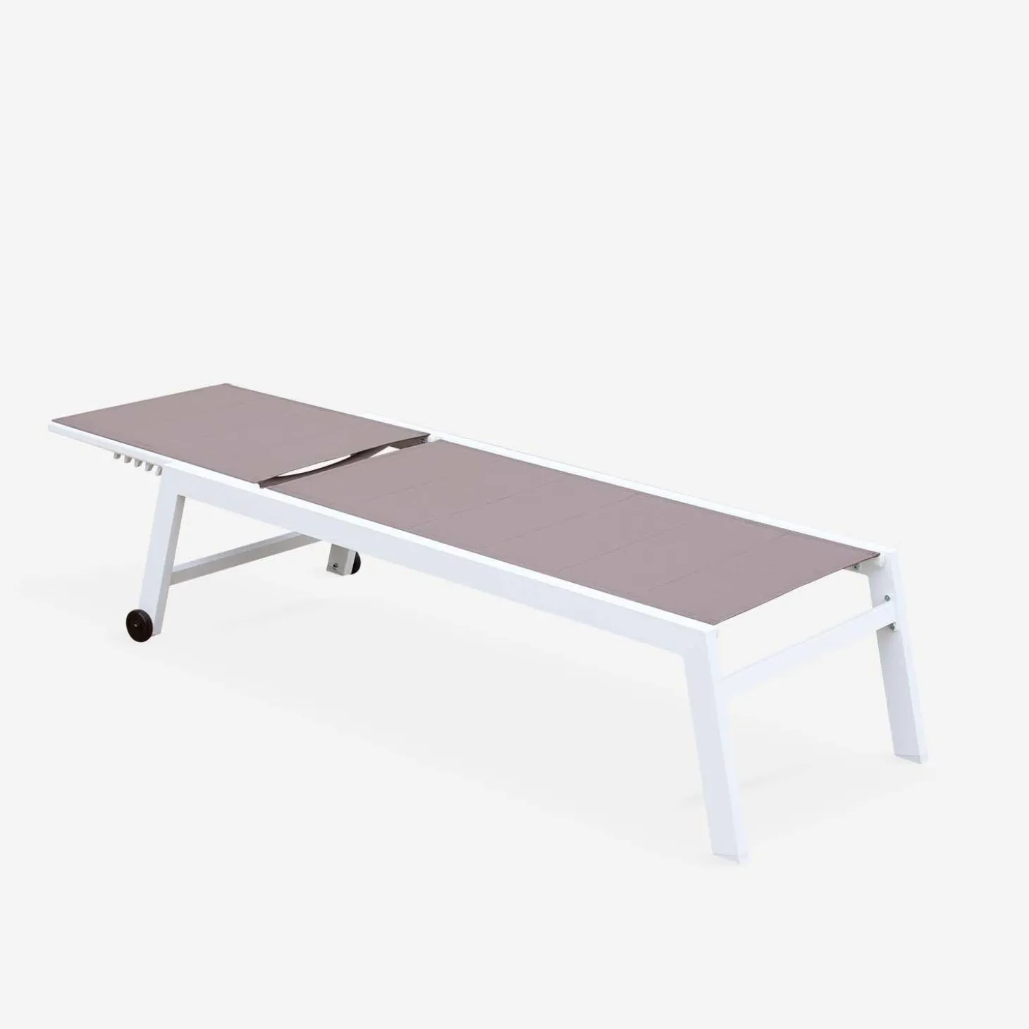 Zonnebed van gewatteerd textilene en aluminium met meerdere posities (set van 2)