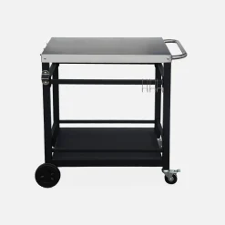 Zwarte roltafel, Colbert, L88xB58xH82,8cm