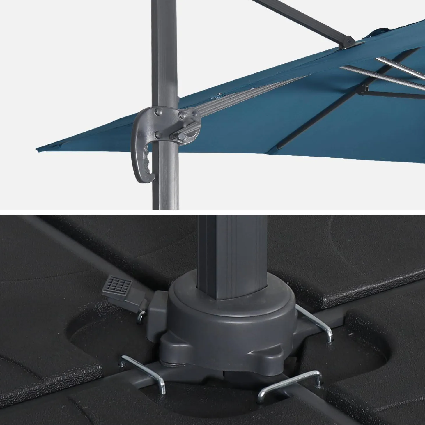 Zweefparasol, vierkant 3x3m