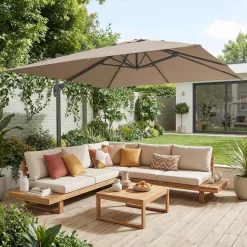 Zweefparasol, vierkant 3x3m