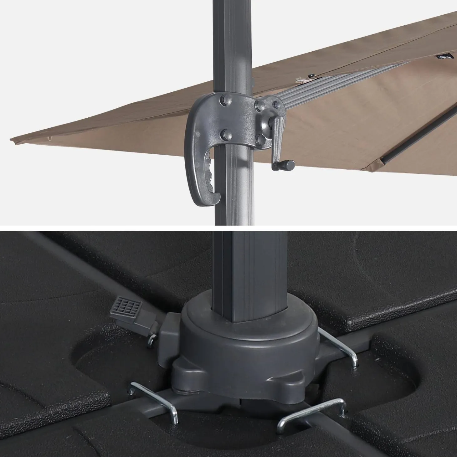 Zweefparasol, vierkant 3x3m