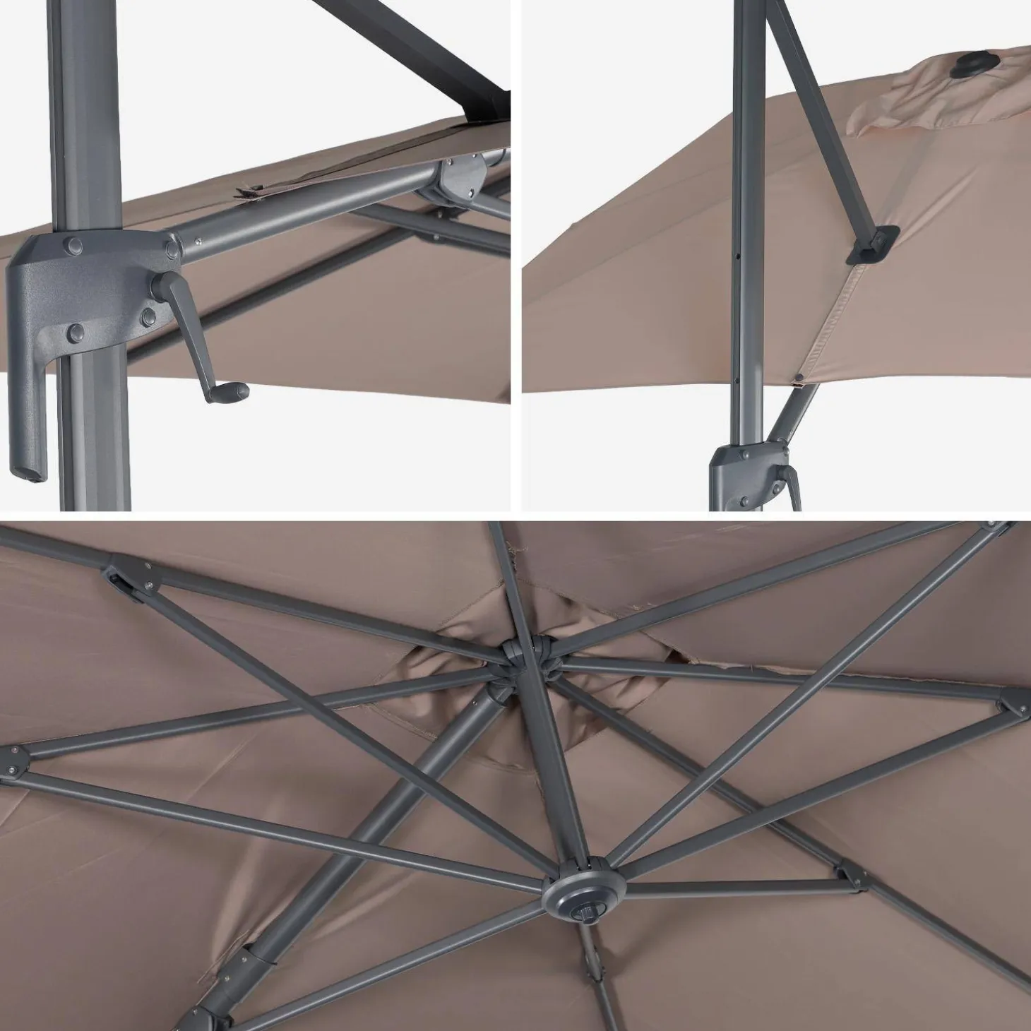 Zweefparasol 2x3m + 4 ballasttegels 50x50cm