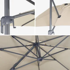 Zweefparasol 2x3m + 4 ballasttegels 50x50cm