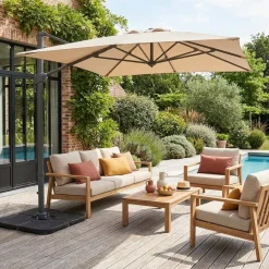 Zweefparasol 2x3m + 4 ballasttegels 50x50cm